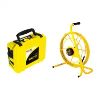 GEOMAX Signalgeber EZiTEX T100 mit GEOMAX Biegestab auf Trommel EZiROD 50