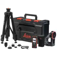 Leica Disto D5 Laserdistanzmessgerät mit Koffer, Leica FTA 360 Adapter, Leica TRI 75 Stativ, Ladegerät und Tasche